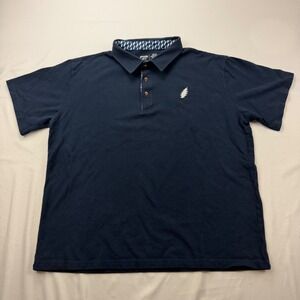 Section 119 Grateful Dead Polo Mens XXL Navy Blue Lightning Bolt Pique Shirt